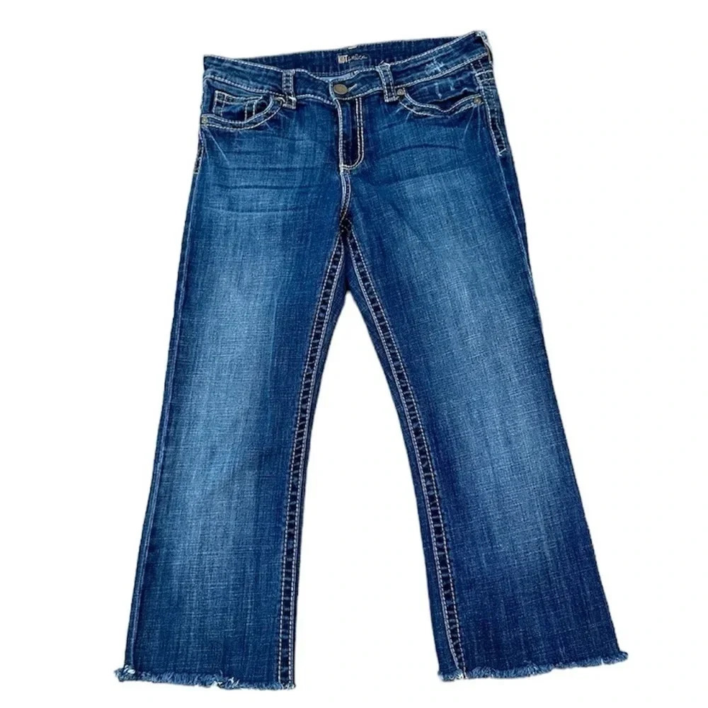 Kut from the Kloth Women's Bootcut Dark Wash Low Rise Denim Jeans Sz 10 GUC